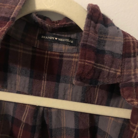 BRANDY MELVILLE PURPLE BURGUNDY FLANNEL - Picture 7 of 7